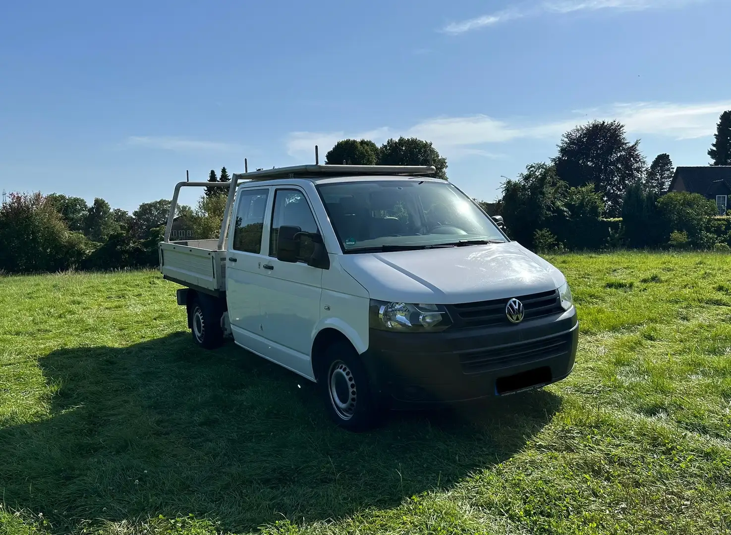 Volkswagen T5 Transporter 2.0 TDI Pritsche DoKa Klima Weiß - 2