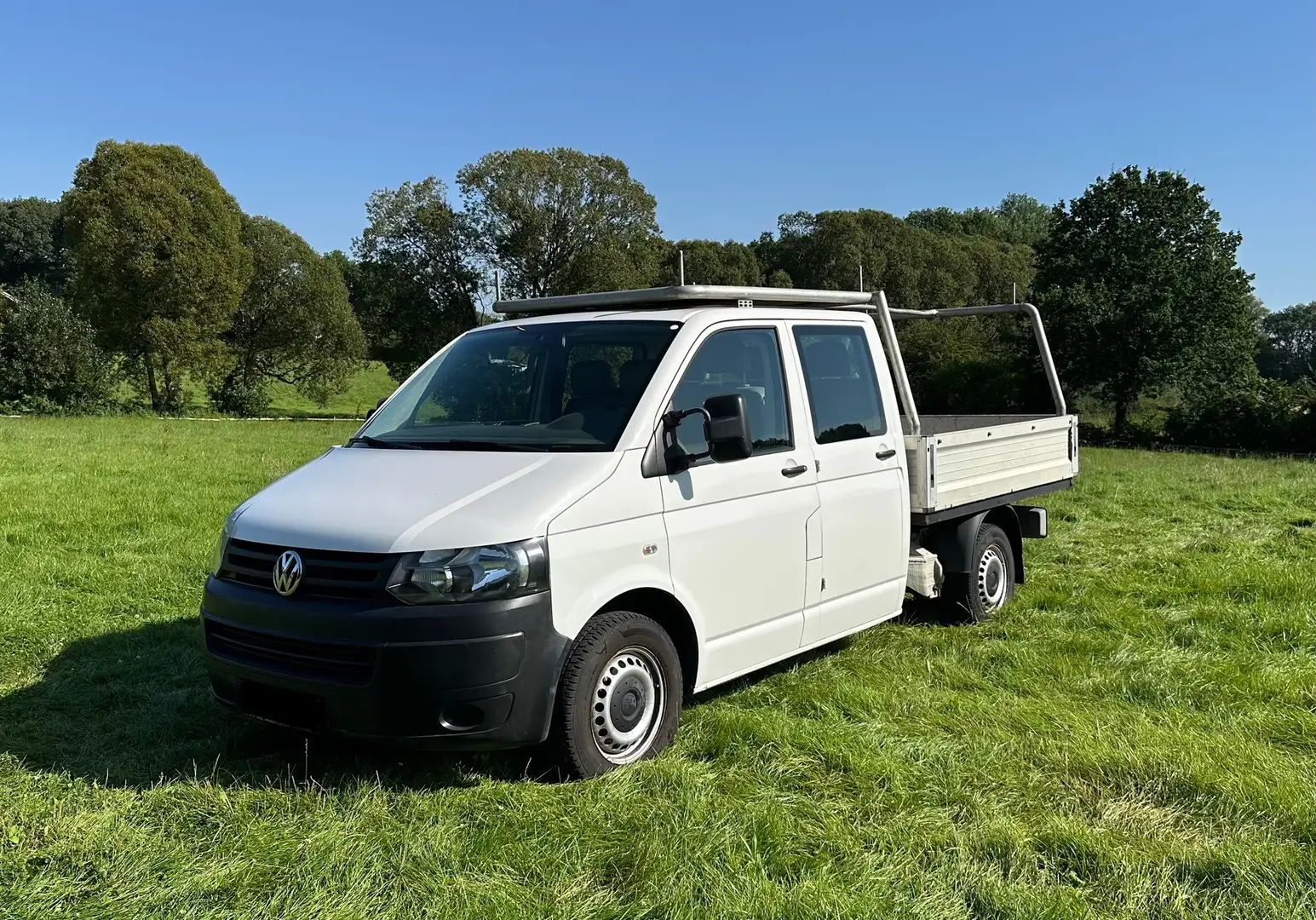 Volkswagen T5 Transporter 2.0 TDI Pritsche DoKa Klima Weiß - 1