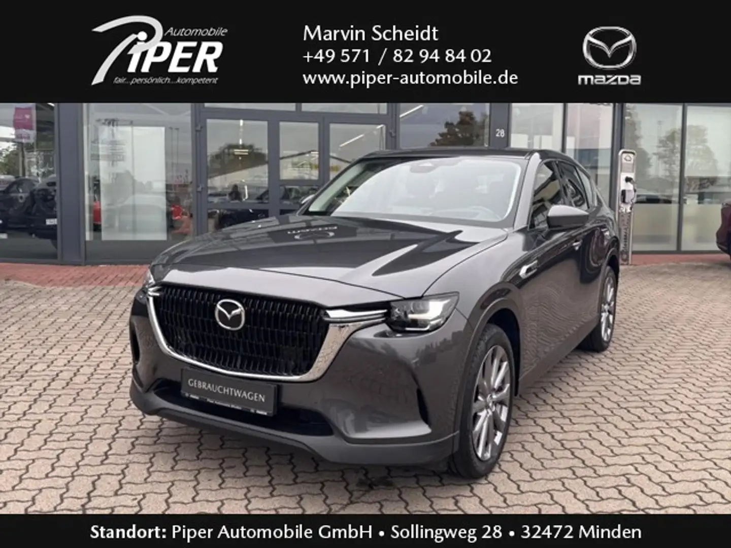 Mazda CX-60 e-SKYACTIV-D 254 AL-EXCLUSIVE P-GSD AHK Gris - 1