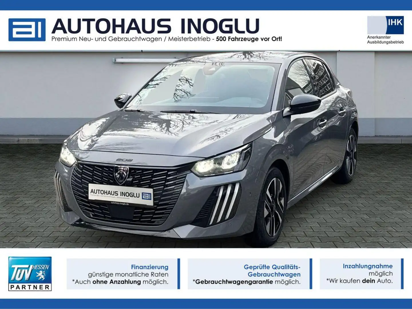 Peugeot 208 1.2 PureTech 100 Allure Navi+360° Kam+ACC+DAB+PDC+ Gris - 1