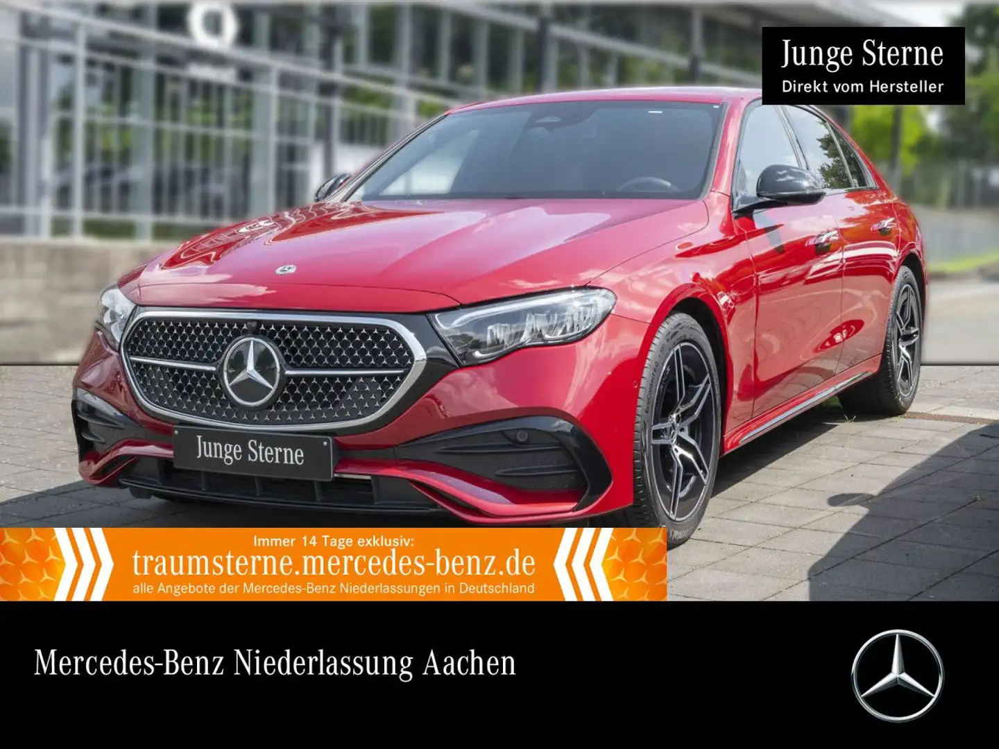 Mercedes-Benz E 200 AMG Distr. LED Sitzklima Night Kamera PTS 9G Rot - 1