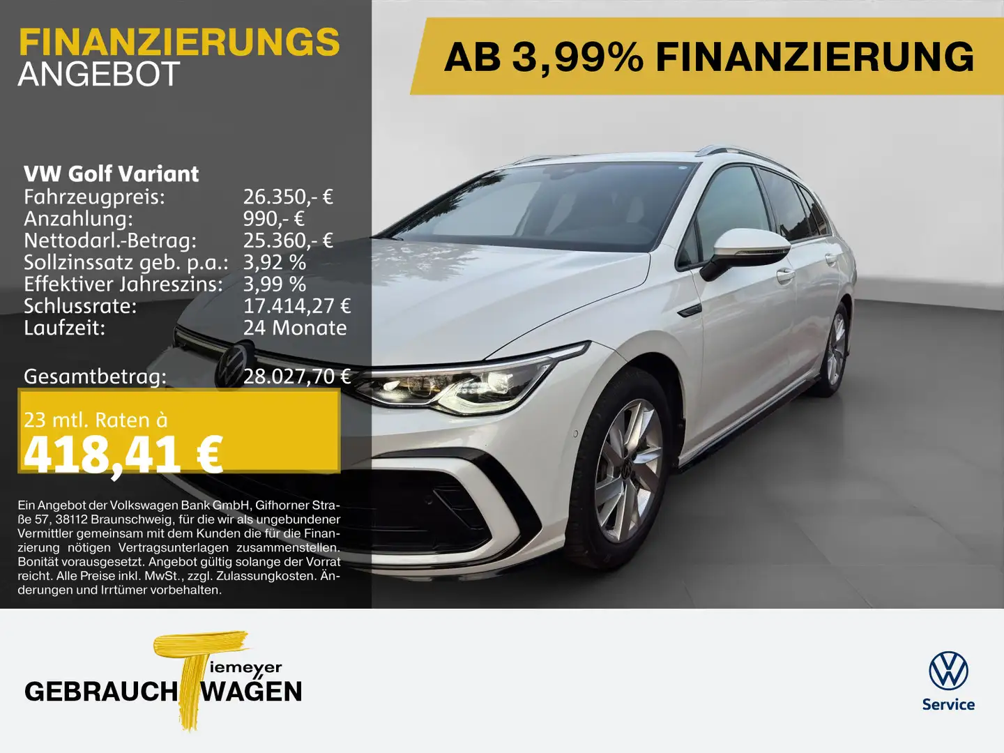 Volkswagen Golf Variant 2.0 TSI DSG R-LINE LM18 AHK KAMERA Weiß - 1