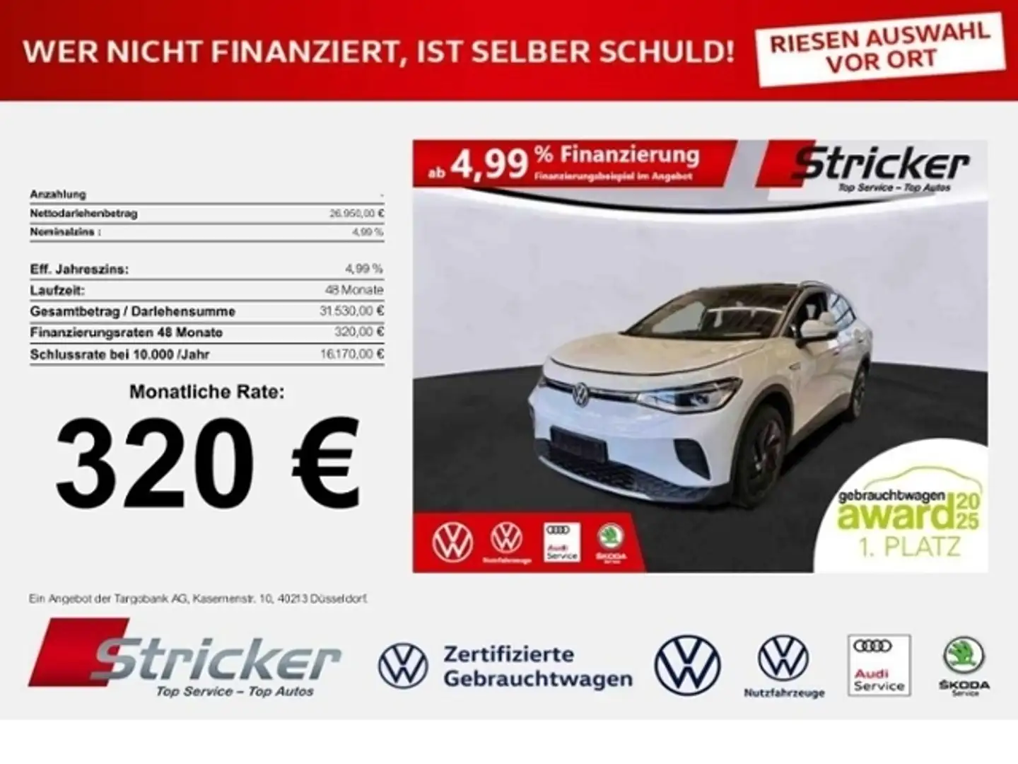 Volkswagen ID.4 Pure Performance 125/52 320,-ohne Anzahlung Pano Blanc - 1
