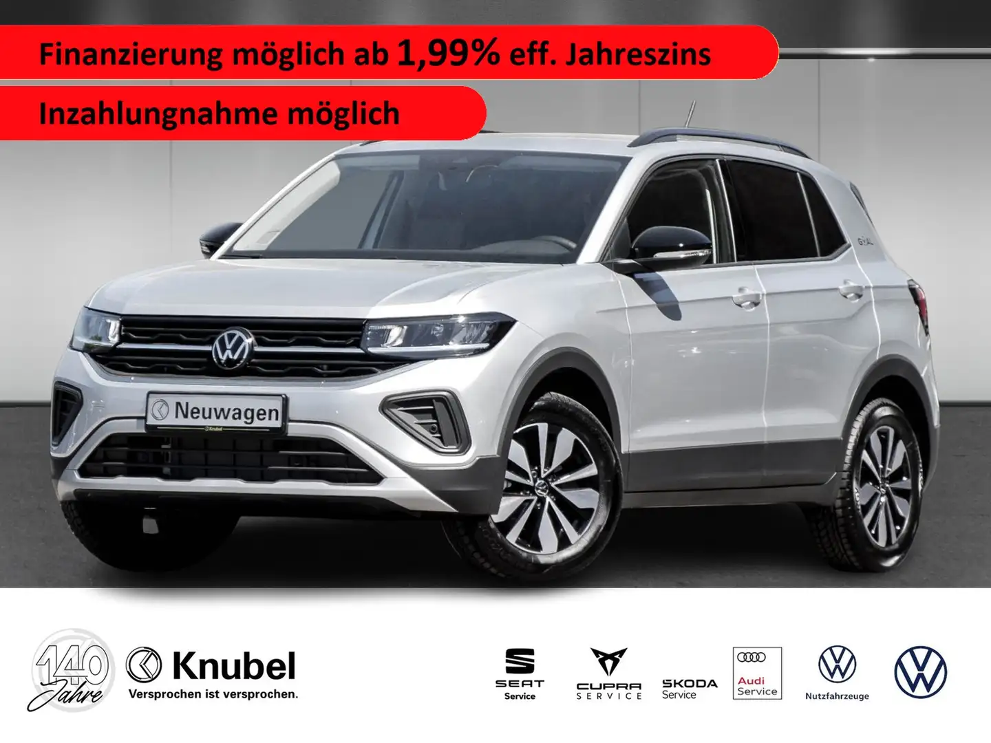 Volkswagen T-Cross Life 1.0 TSI DSG LED Navi AHK TravelAss. RKamera Silber - 1