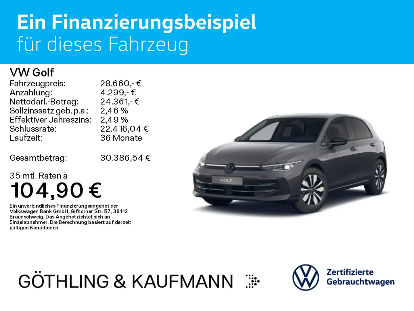 Volkswagen Golf VIII 1.5 eTSI DSG GOAL*LED*AHK*KAMERA*PDC*S Grau - 2