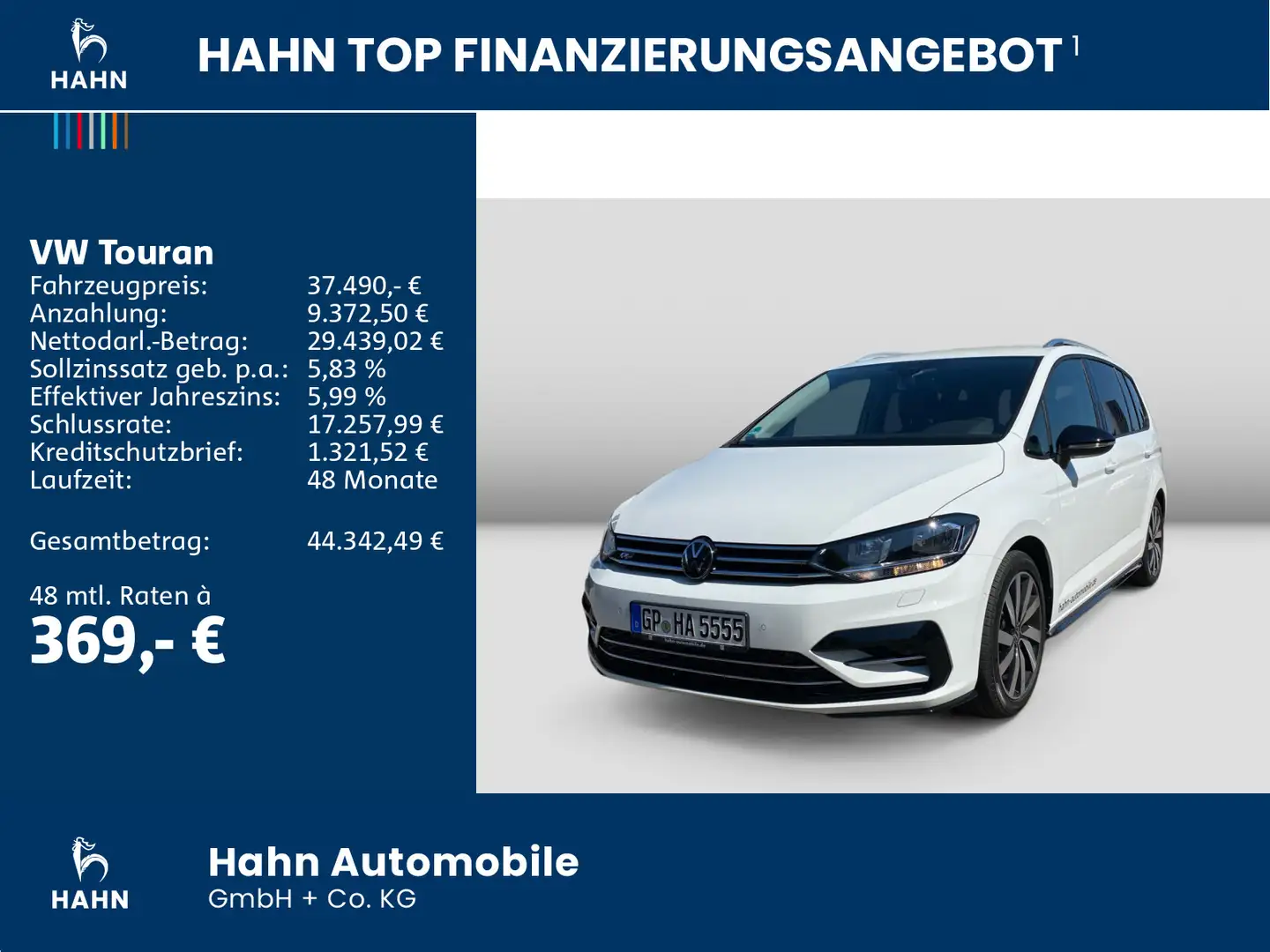 Volkswagen Touran GOAL 1,5 l TSI 150 PS KAM AHK R Line Ext Weiß - 2