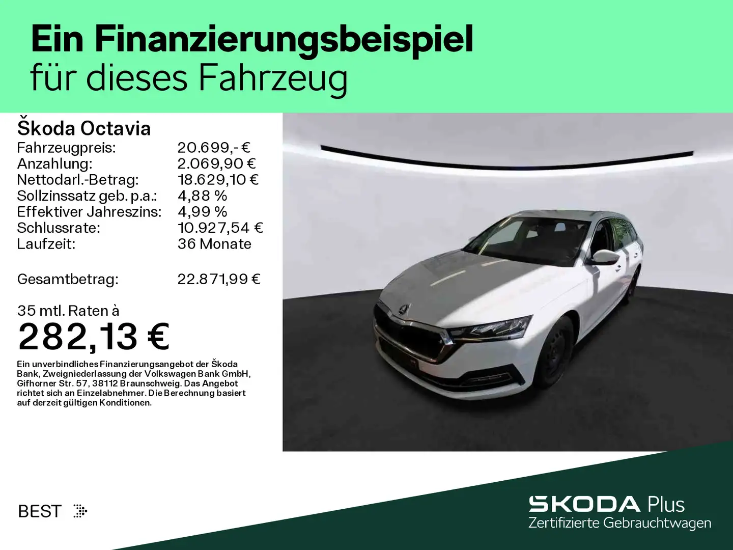 Skoda Octavia Combi 1.5 TSI STYLE*LED*PDC*SHZ*AHK*NAVI Weiß - 2