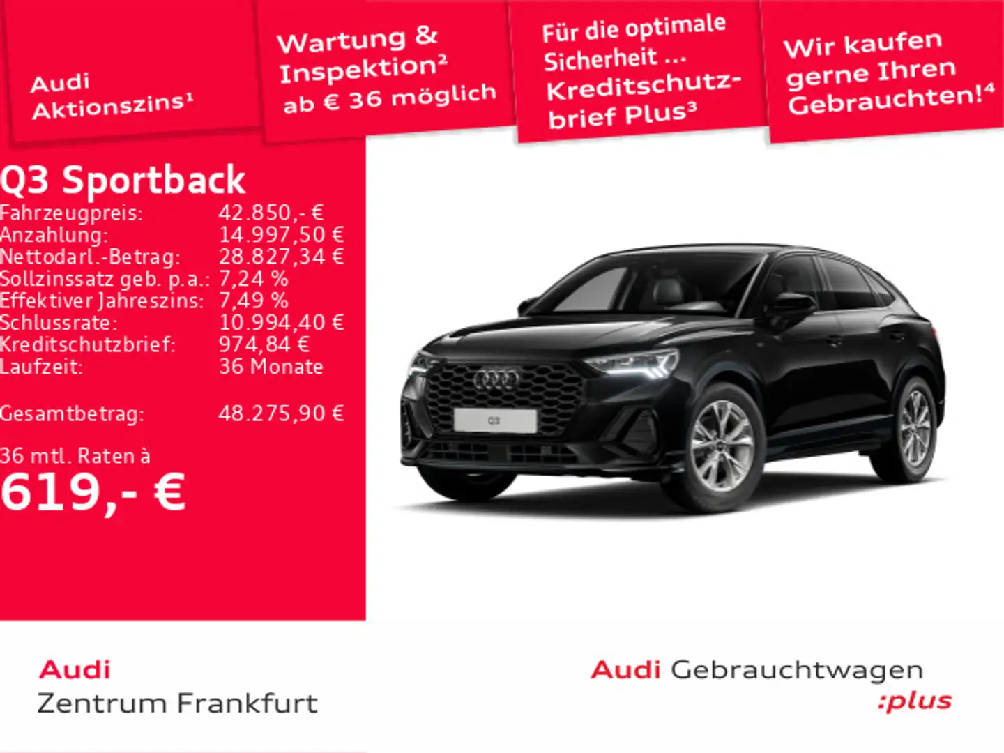 Audi Q3 35 TDI S tronic S line LED Navi DAB Schwarz - 1
