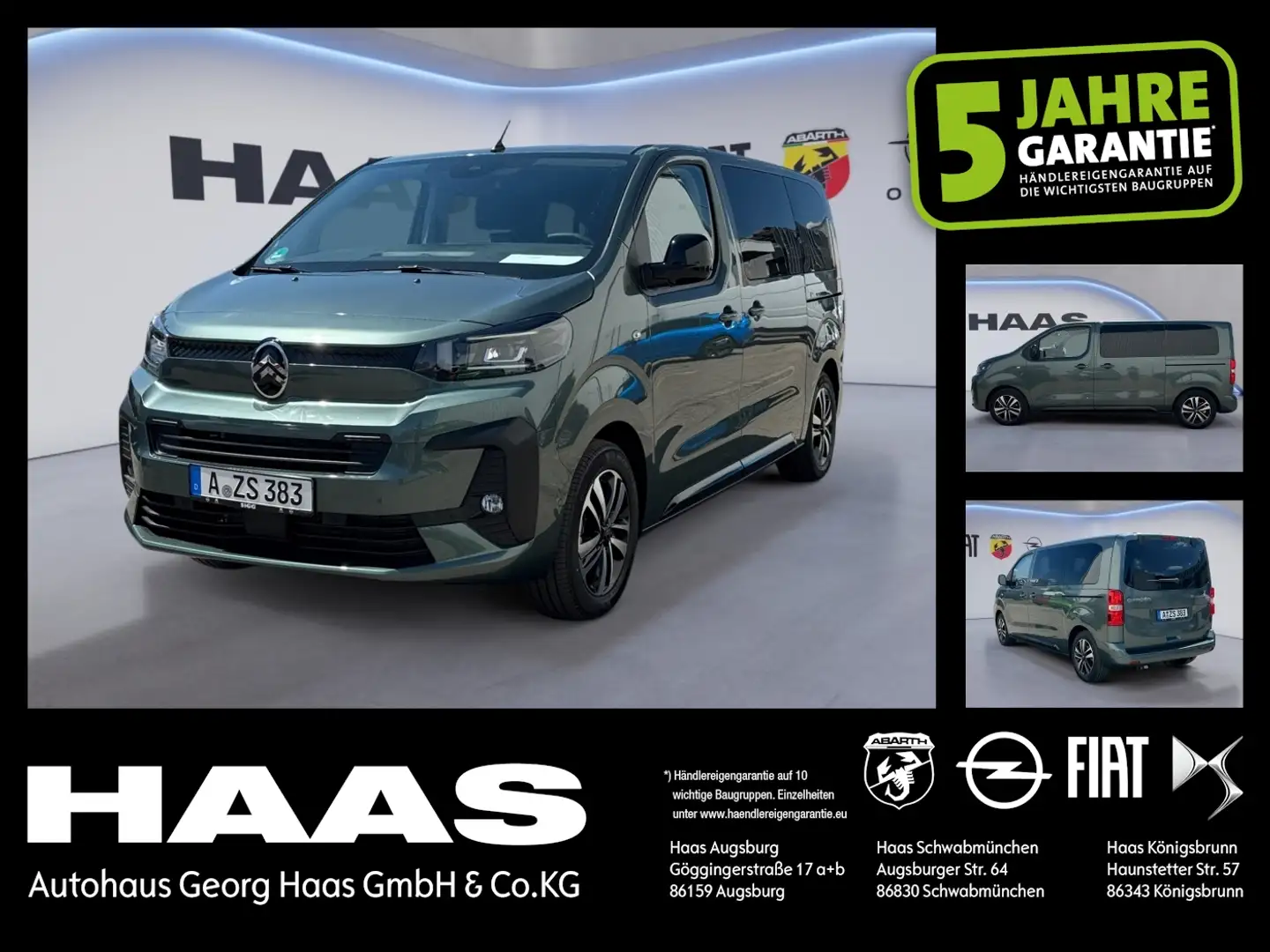 Citroen Spacetourer 2.0 BlueHDi 8-Sitze verf. ab Okt 25 Grün - 1