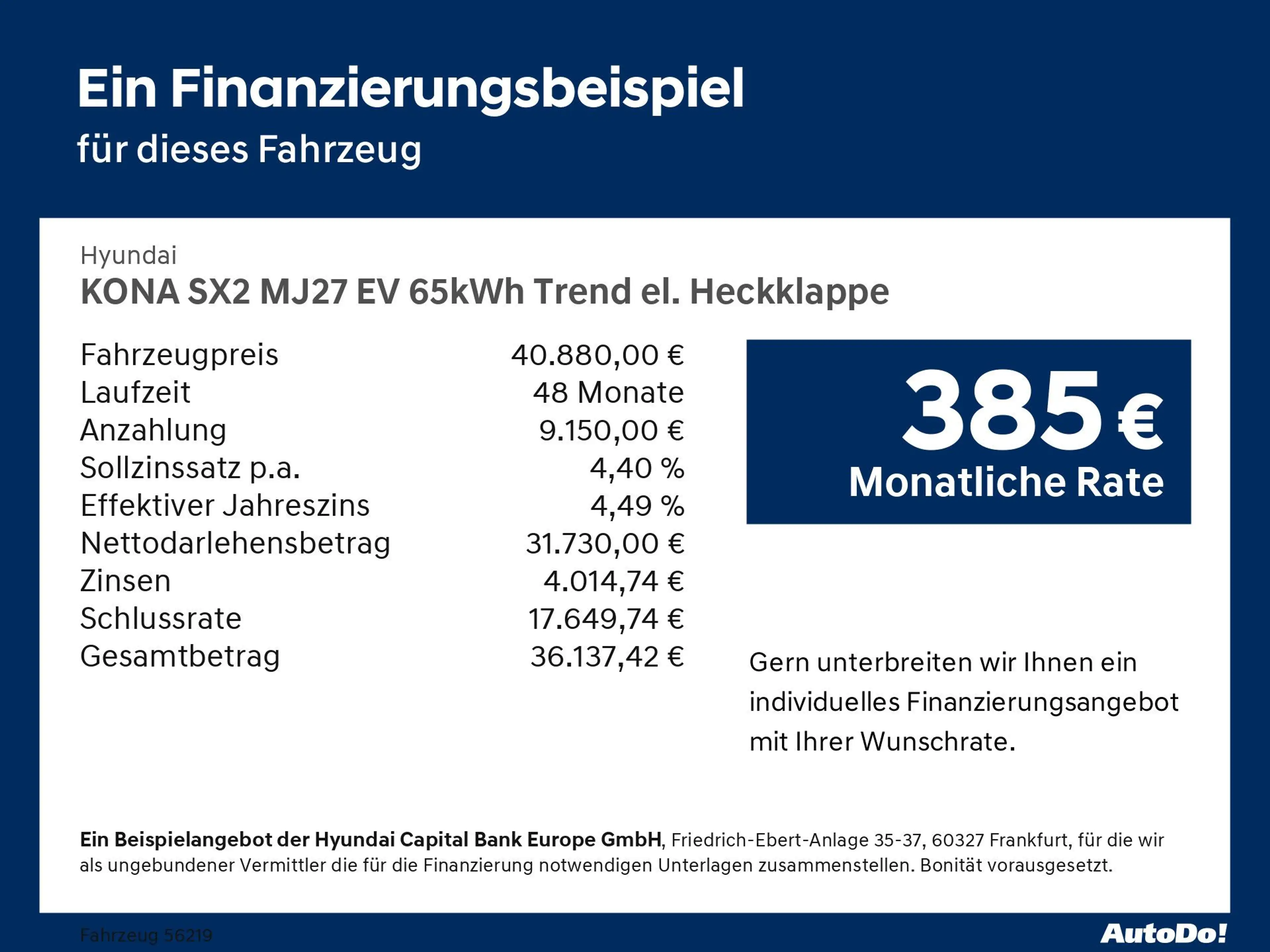 Hyundai KONA SX2 MJ27 EV 65kWh Trend el. Heckklappe Navi — photo 3