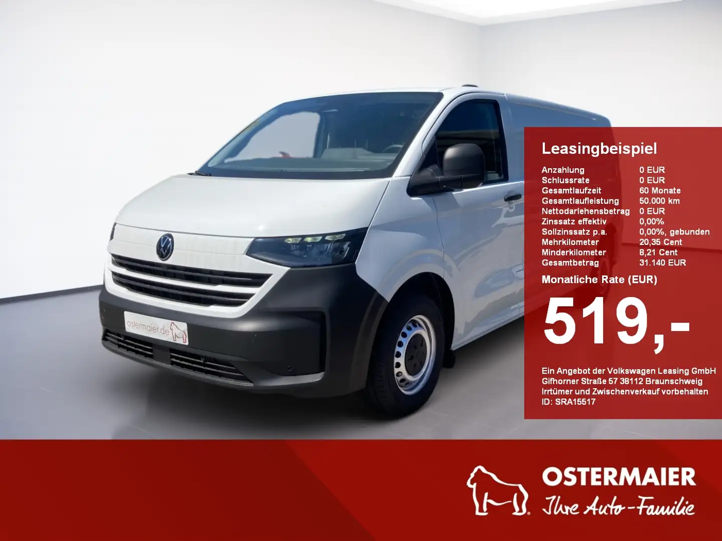 Volkswagen Transporter Kasten 2.0 TDI LED.NAVI Radstand 3500 Blanc - 1