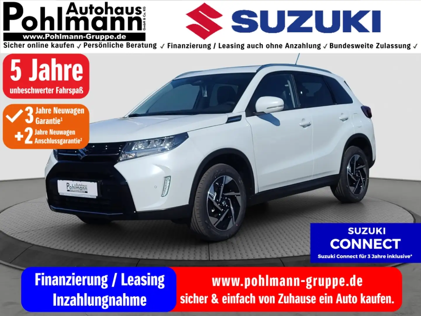 Suzuki Vitara 1.4 HYBRID Comfort+ Navi LED Klimaautom DAB SD SHZ Weiß - 1