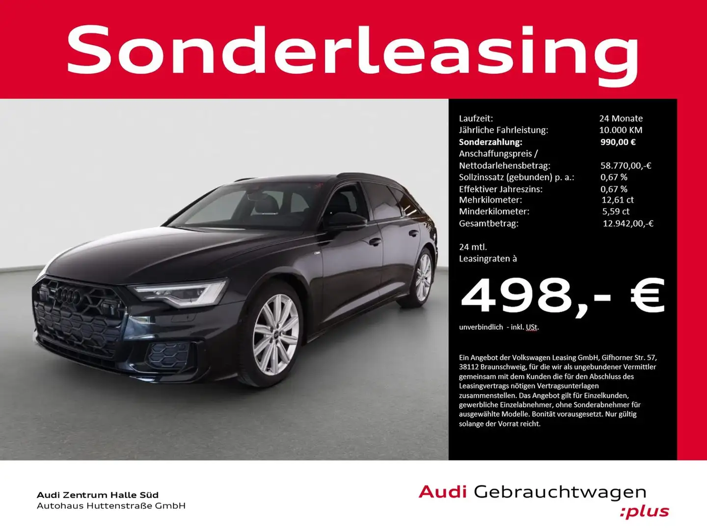 Audi A6 Avant 50 TDI qu S line MATRIX ASSIS+ PANO AHK 20" Schwarz - 1