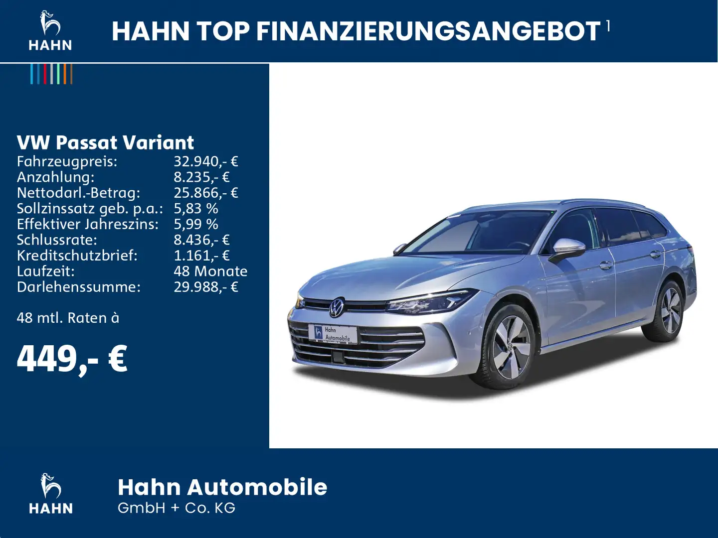 Volkswagen Passat Variant 1.5 eTSI DSG Business AHK LED Grau - 2