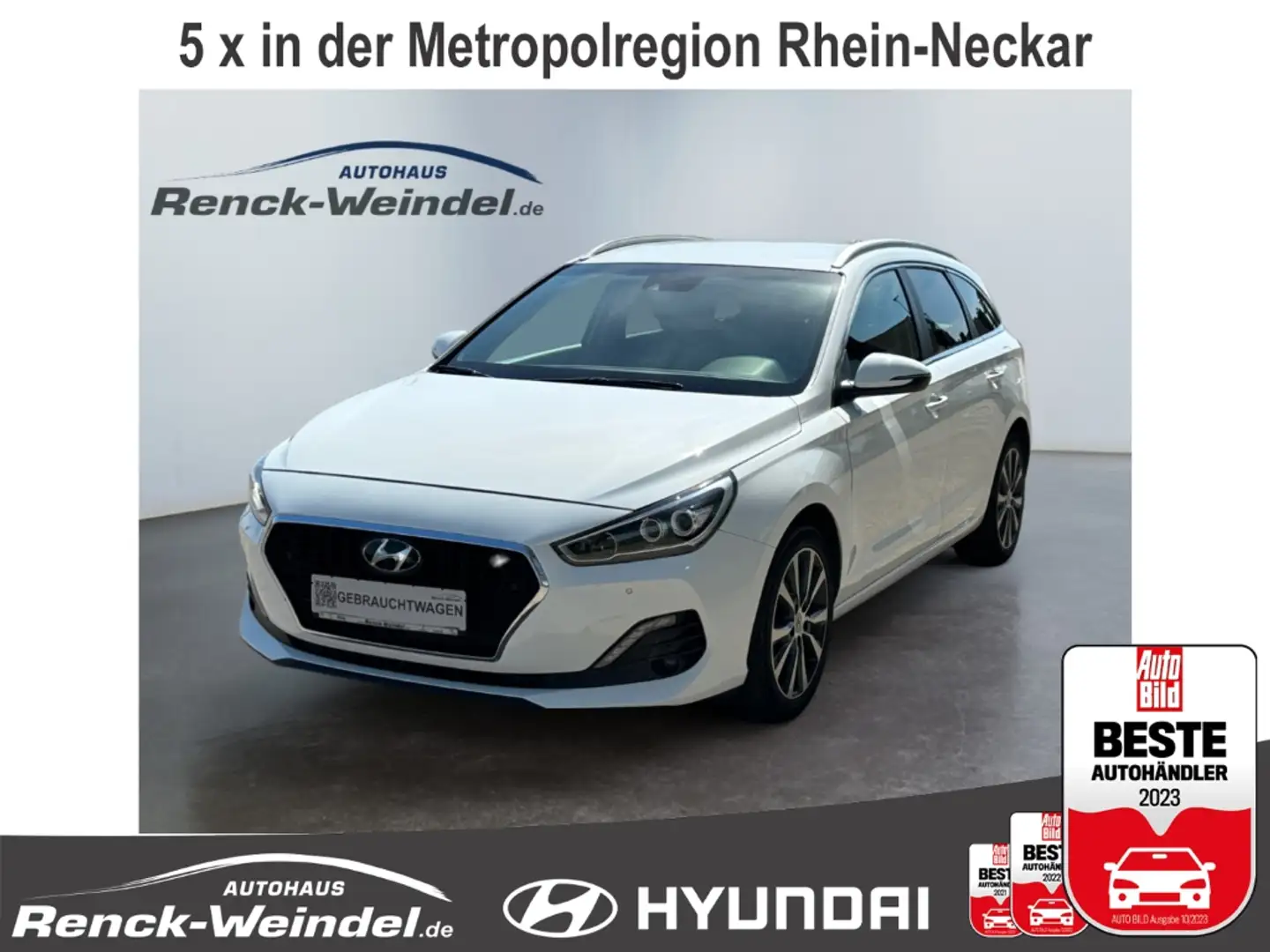 Hyundai i30 Premium 1.6 CRDi Navi LED ACC Apple CarPlay Androi Weiß - 1