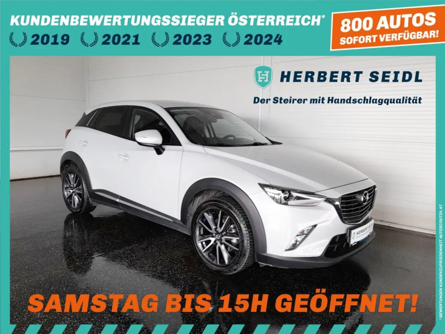 Mazda CX-3 4x4 REVOLUTION Aut *LED / HEAD-UP / KAMERA / TEMPOMAT / PDC / SHZG /* Weiß - 1