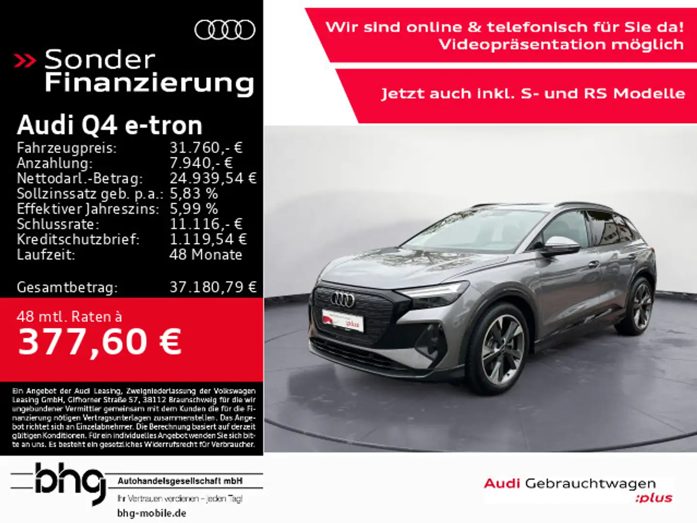 Audi Q4 e-tron Q4 40 e-tron LED/EPH/Navi/Assist/uvm. Grau - 1