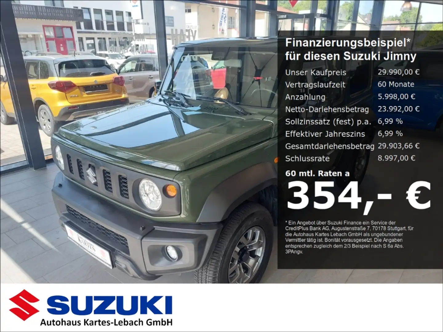 Suzuki Jimny Comfort+ Allgrip 1.5 AHK Xenon NAV 1.Hand Grün - 1