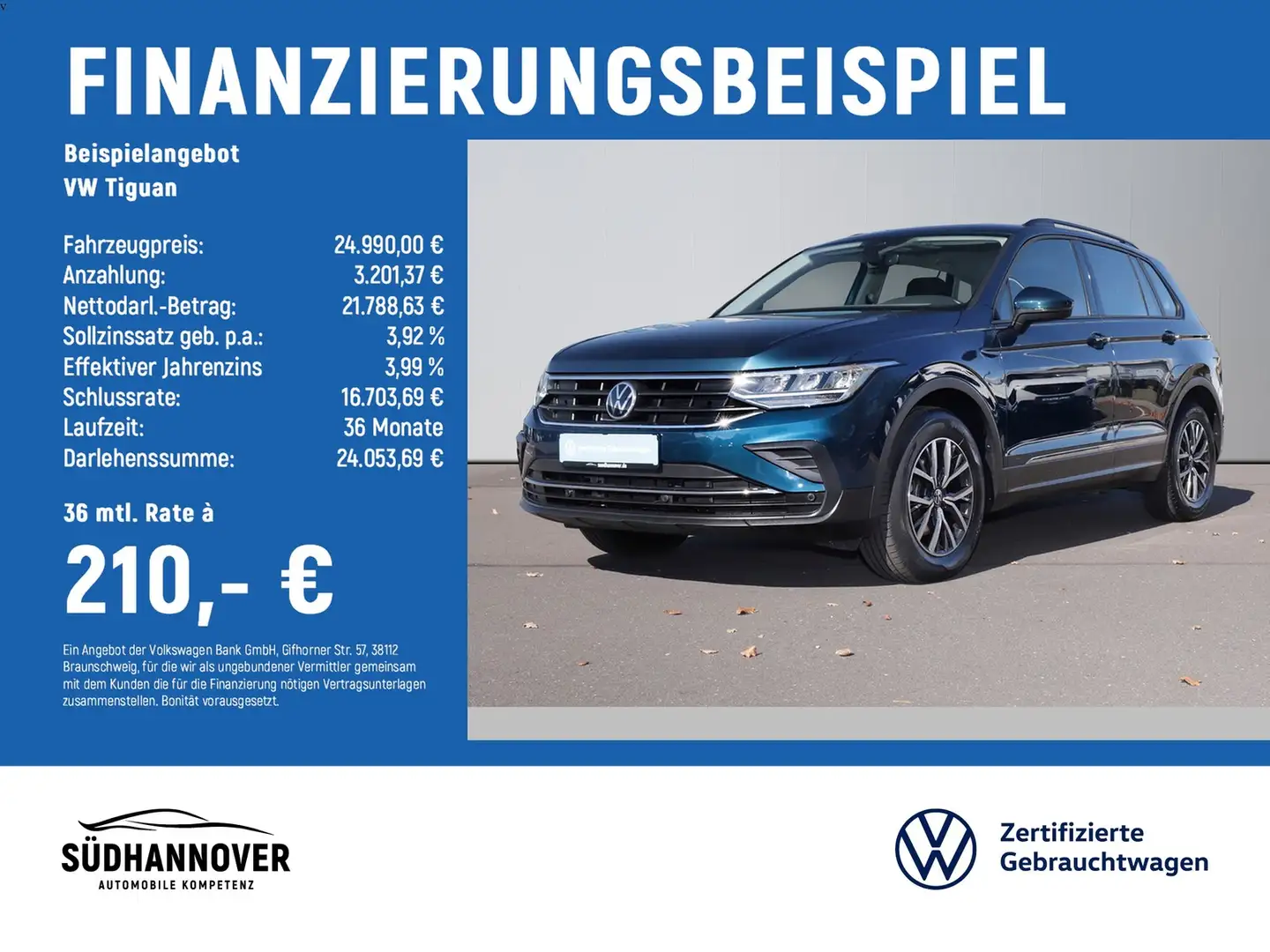 Volkswagen Tiguan Life 2.0 TDI DSG NAVI+LED+SHZ+PDC+GRA Blau - 2