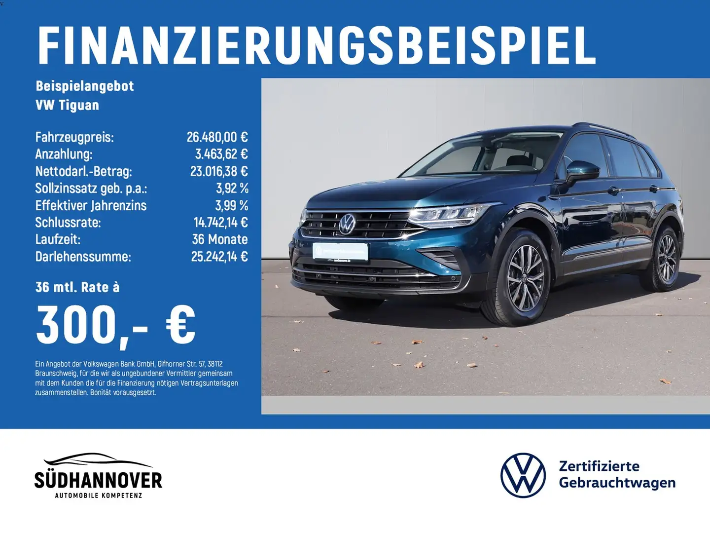 Volkswagen Tiguan Life 2.0 TDI DSG NAVI+LED+SHZ+PDC+GRA Blau - 2