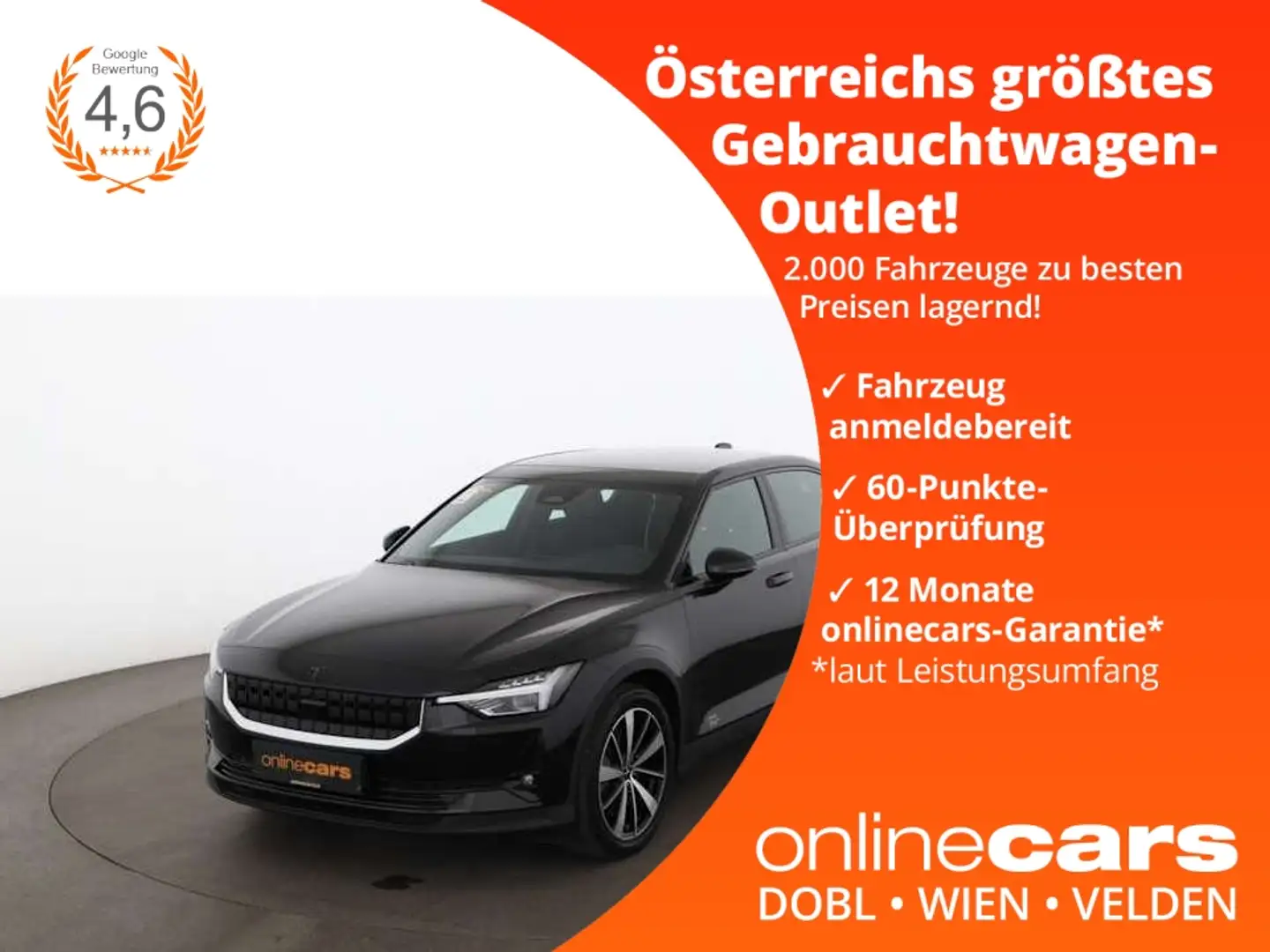 Polestar 2 Elektro Long Range Dual 78kWh Aut LED SKY NAVI Nero - 1
