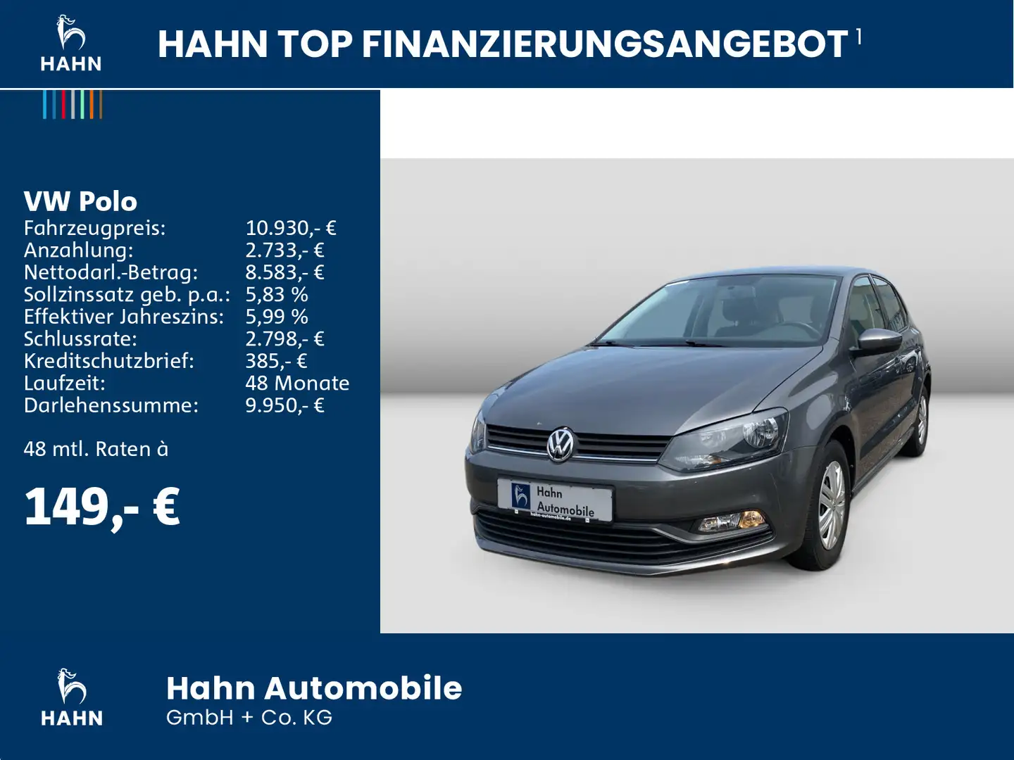 Volkswagen Polo 1.0 Trendline Klima USB  Bluetooth Start-St Grijs - 2
