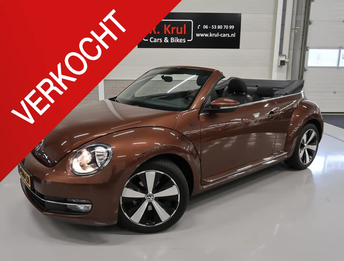 Volkswagen Beetle Cabriolet 1.2 TSI Allstar Airco-ecc Half leer Navi Brown - 1
