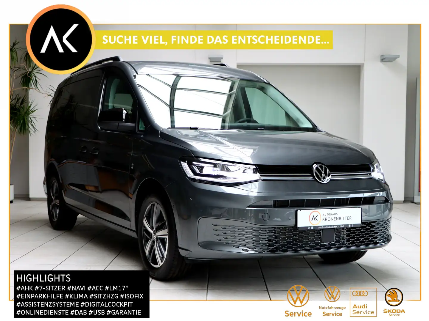 Volkswagen Caddy Maxi 1.5 TSI Life DSG 116PS-LED Navi 7-Sitzer LM17 Gris - 1