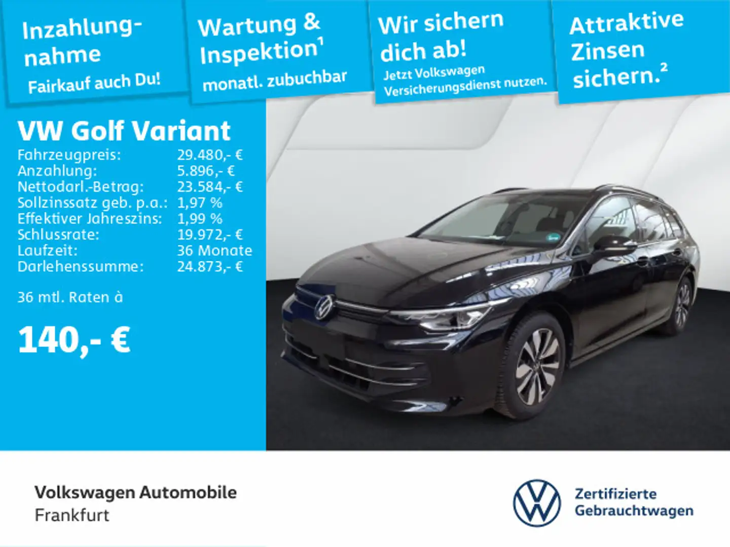 Volkswagen Golf Variant Golf VIII Variant 1.5 eTSI DSG Goal Navi LEDPlus Schwarz - 1