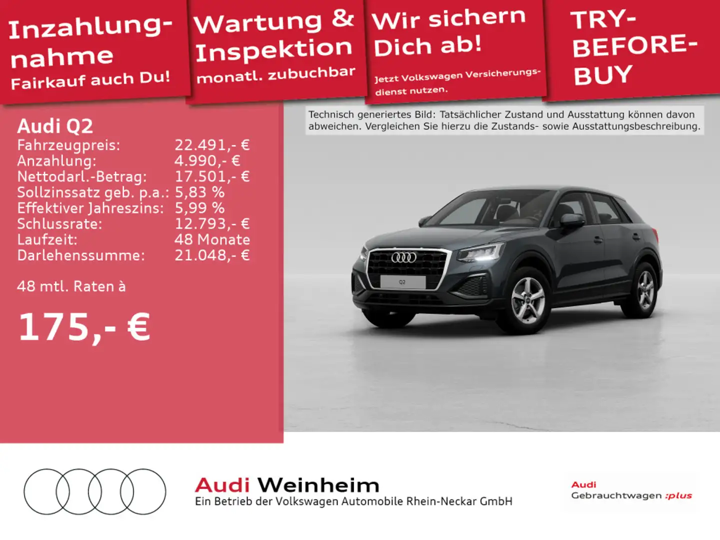 Audi Q2 TFSI S-tronic LED Navi uvm Grigio - 1