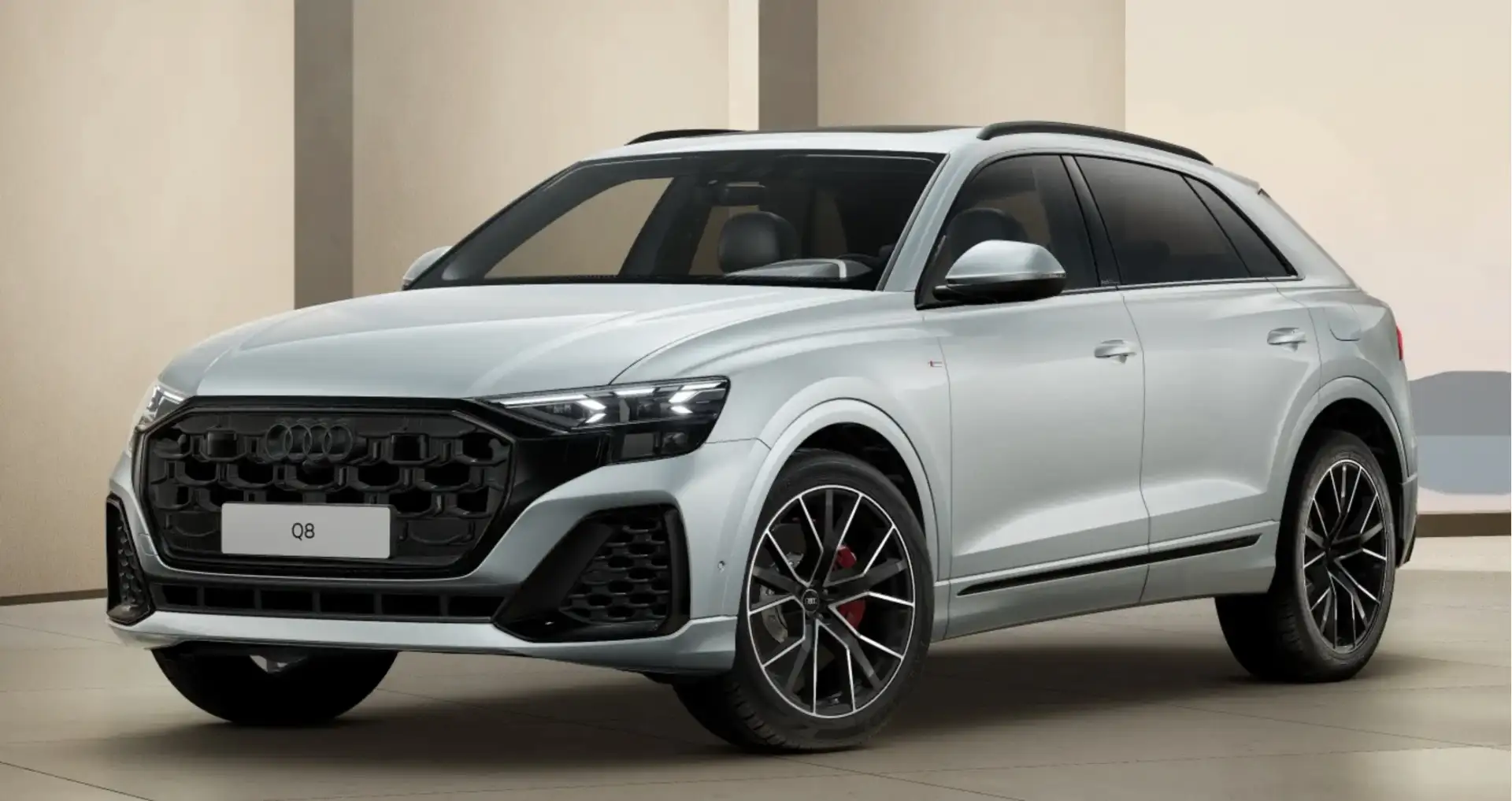 Audi Q8 55 TFSIe S-Line 4W sturing Pano Tour Park City B&O Zilver - 1