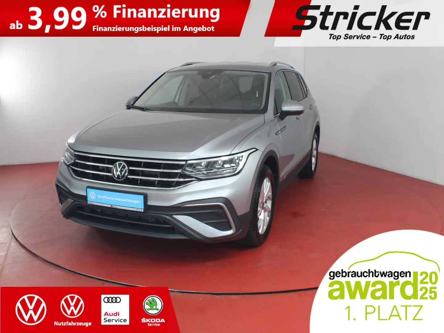 Volkswagen Tiguan Allspace Life 2.0TDI DSG 342,-ohne Anzahlung AHK 7-Sitzer Silber - 2