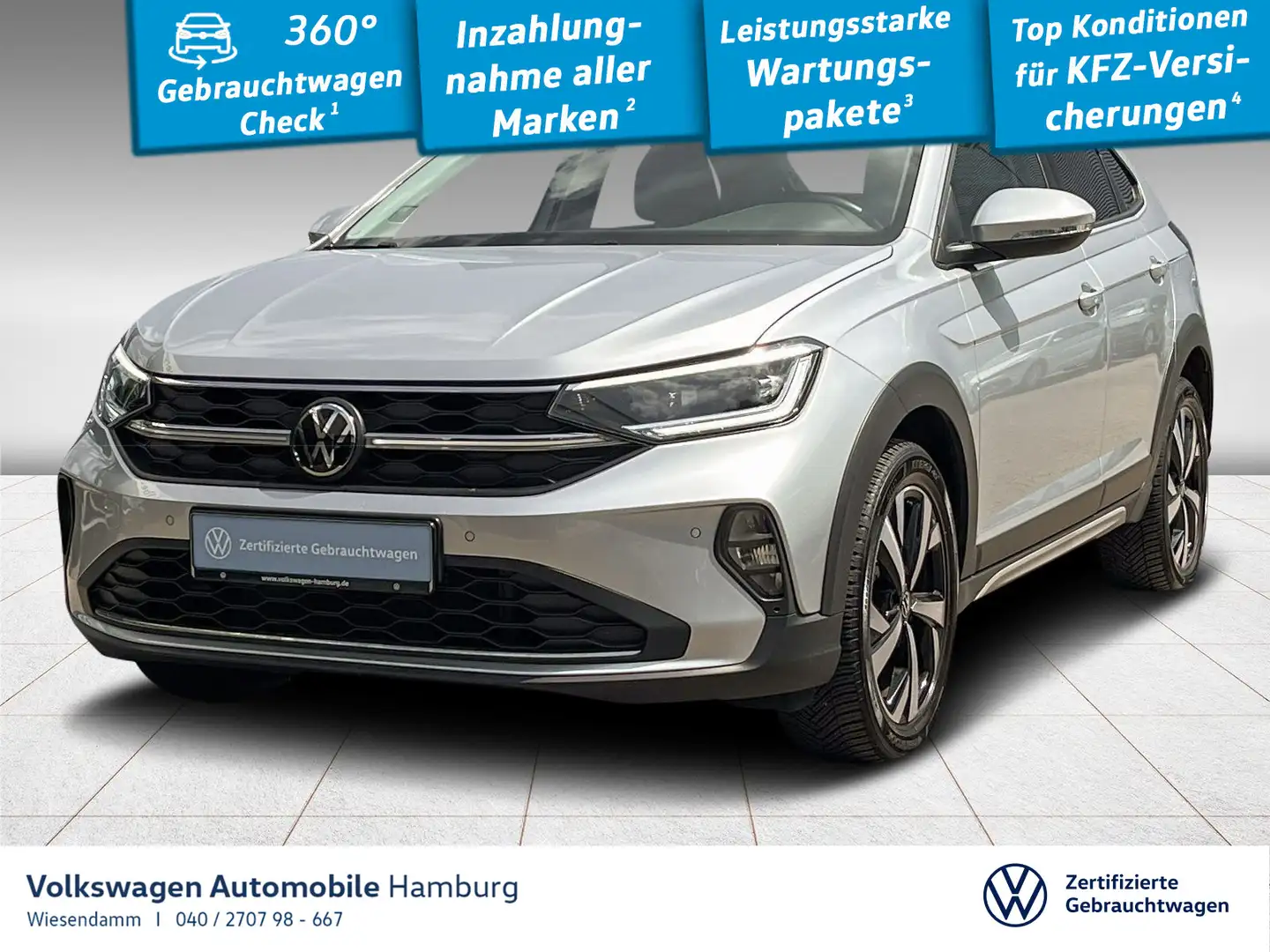 Volkswagen Taigo 1.5 TSI Style DSG AHK Kamera LED Pano Silber - 1