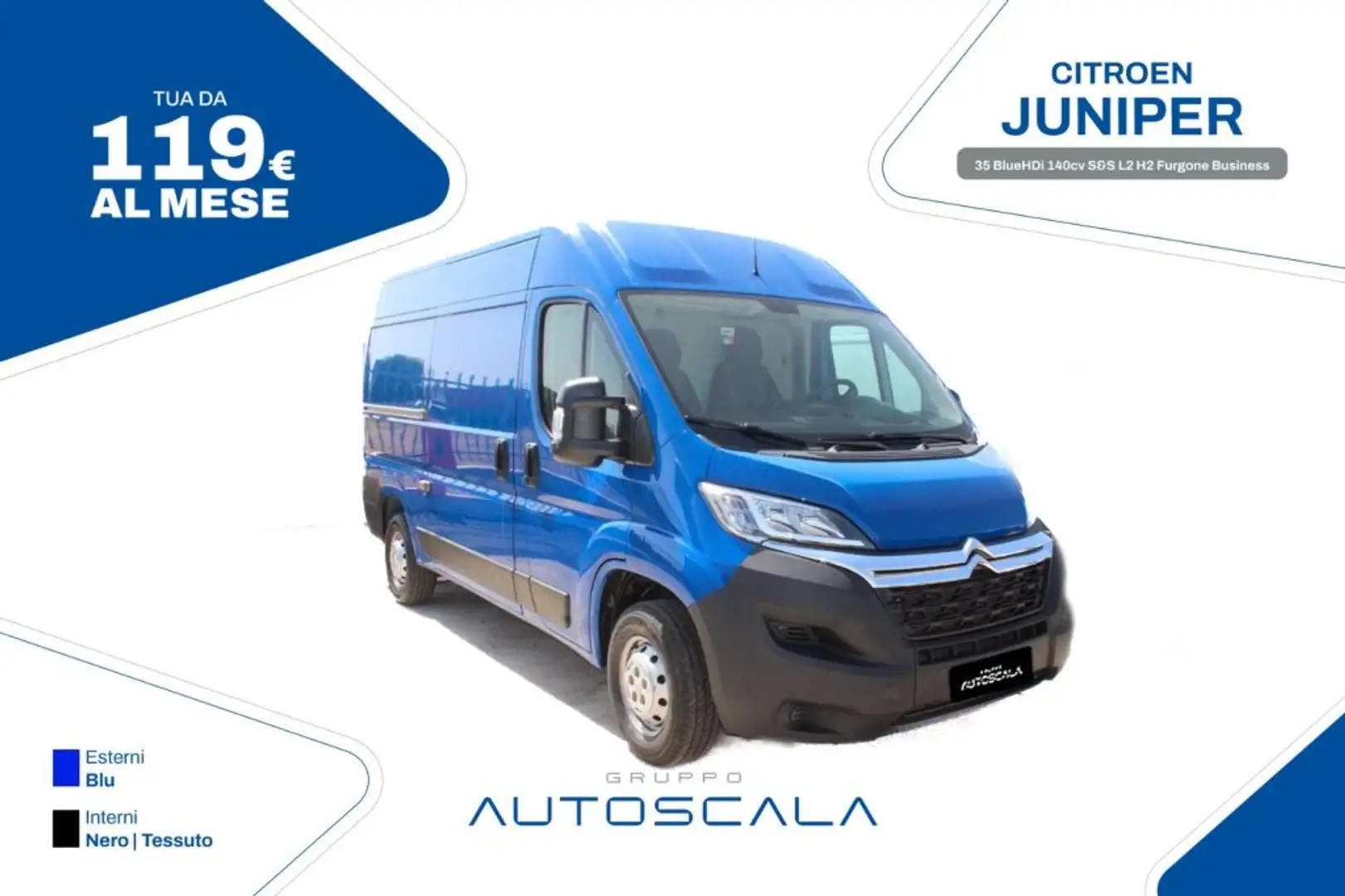 Citroen Jumper 35 BlueHDi 140cv S&S L2 H2 Furgone Business Blu/Azzurro - 1
