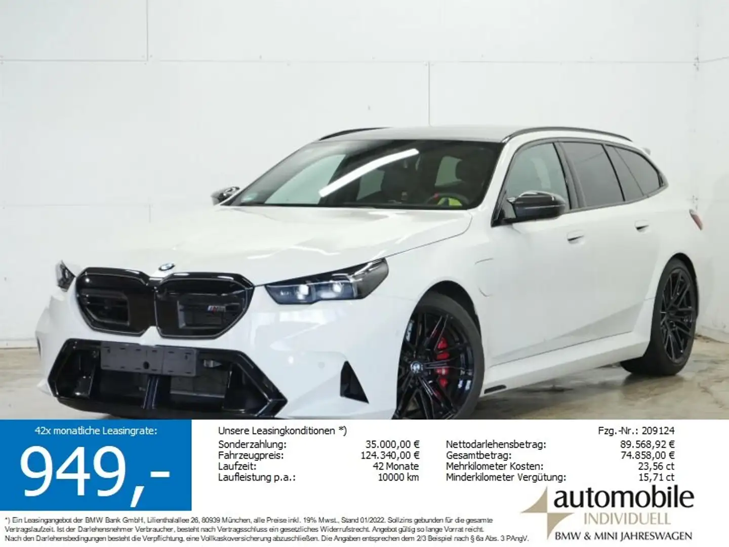 BMW M5 Touring NP 157570.- ACC Panor M-Driversp.HuD Weiß - 1
