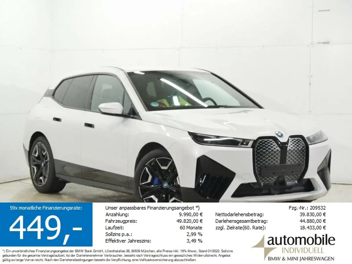 BMW iX xDrive40 Sportpaket Laser Autobahnassist H&K Blanc - 1
