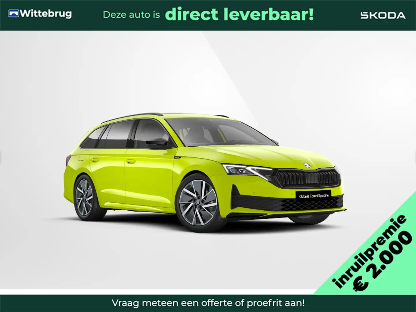 Skoda Octavia Combi 1.5 TSI MHEV Sportline Business 18" lichtmet Groen - 1