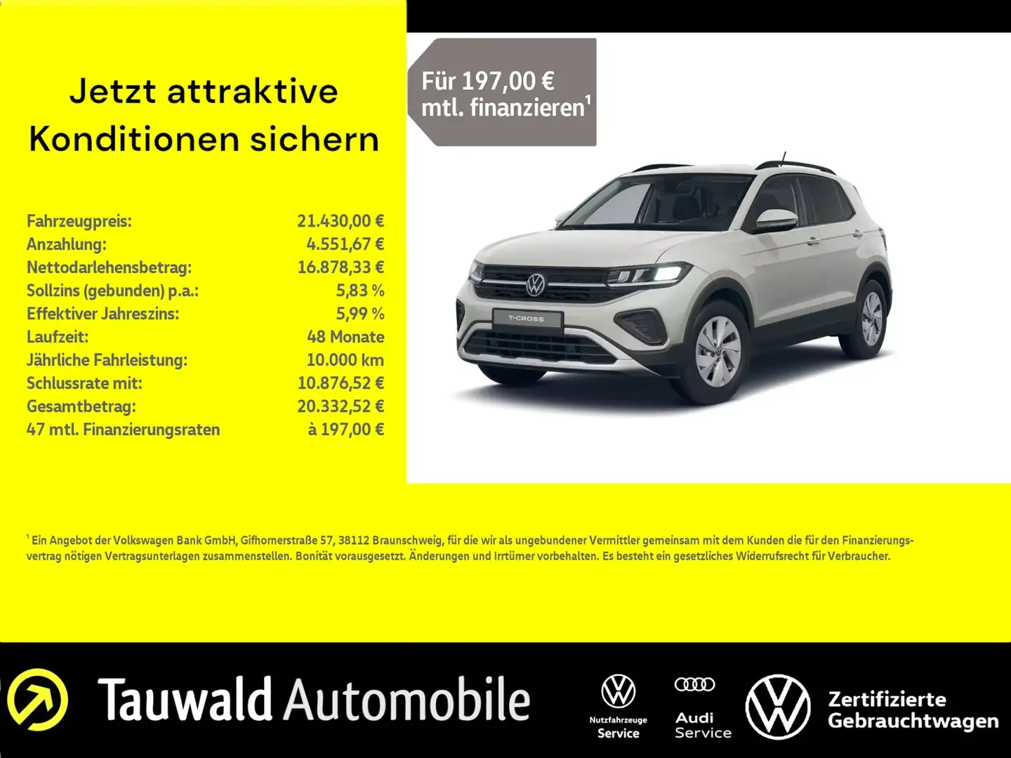 Volkswagen T-Cross 1.0 TSI Life LED/RFK/ACC/APP Gris - 1