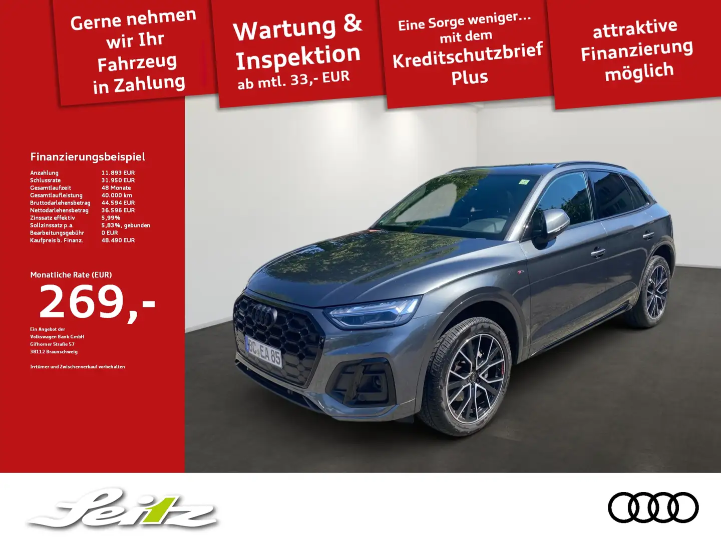 Audi Q5 45 TFSI quattro S line *AHK*PANO*MATRIX*NAVI* Gris - 1