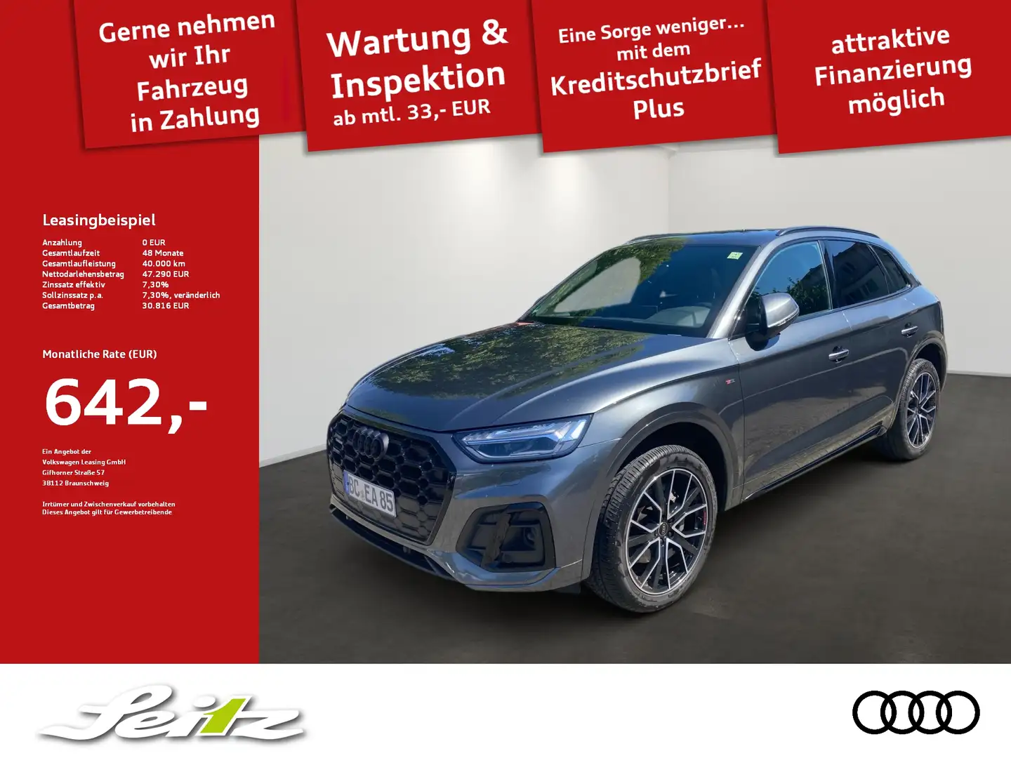 Audi Q5 45 TFSI quattro S line *AHK*PANO*MATRIX*NAVI* Grau - 1