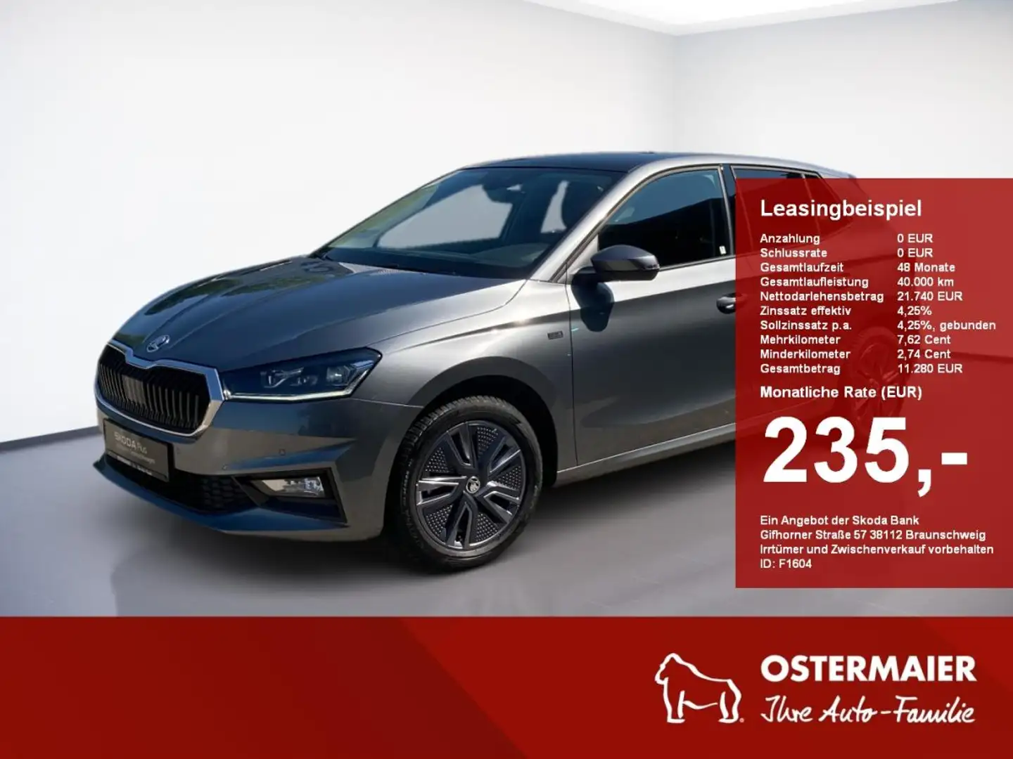 Skoda Fabia Drive 1.0TSI DSG.NAVI.FernA.ViCo.KAM.PANO.LED.ACC. Grau - 1