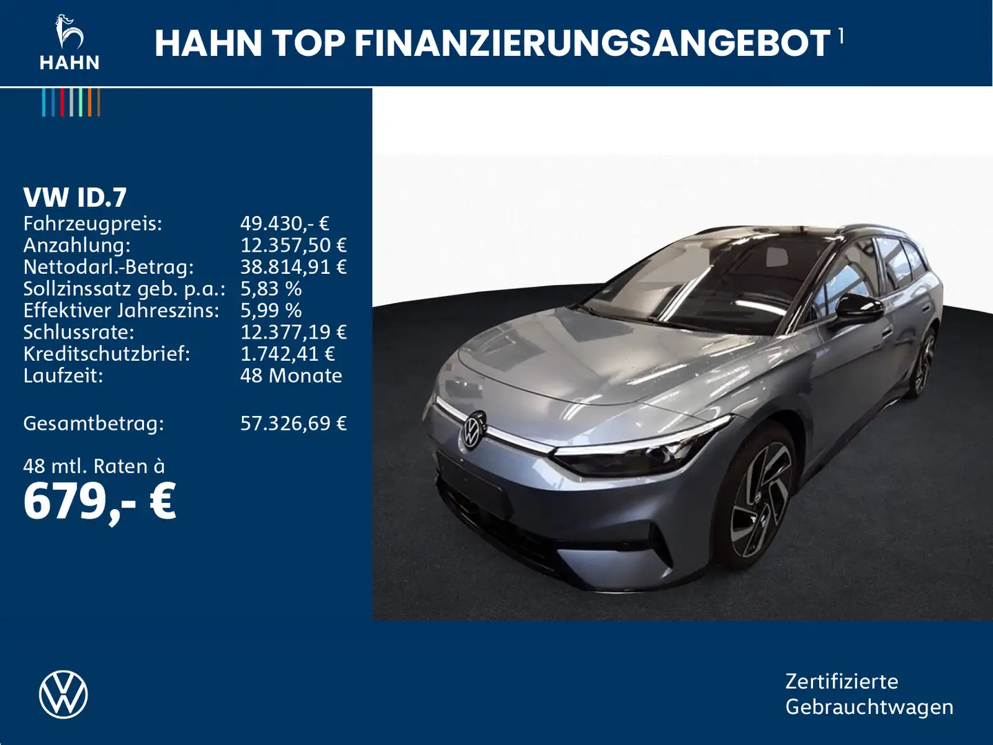 Volkswagen ID.7 Tourer Pro WÄRMEPUMPE AHK NAV DCC AREAVIEW Blau - 2