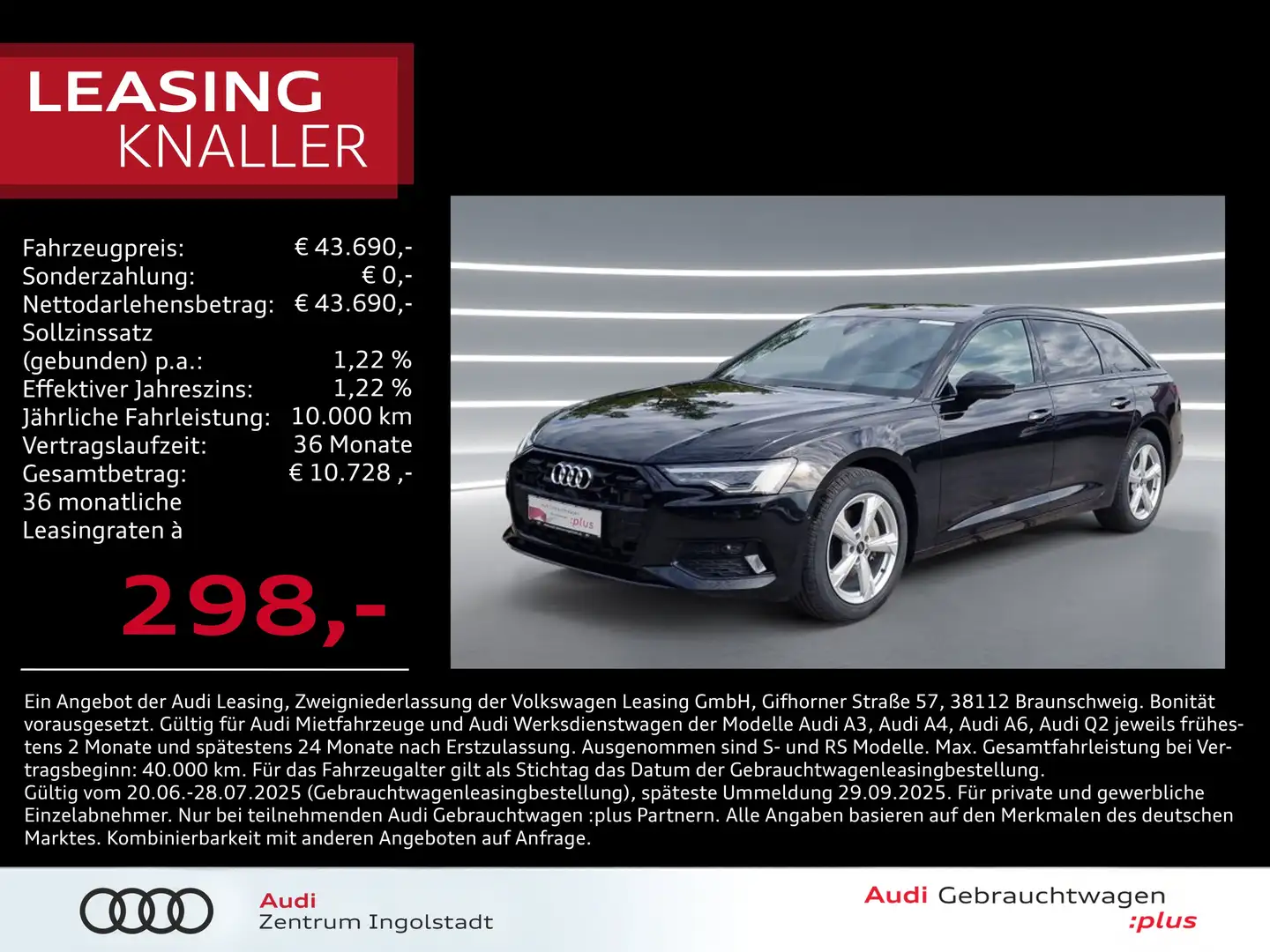 Audi A6 Avant 40 TDI MATRIX ACC HuD Opt-schw Advanced Schwarz - 1