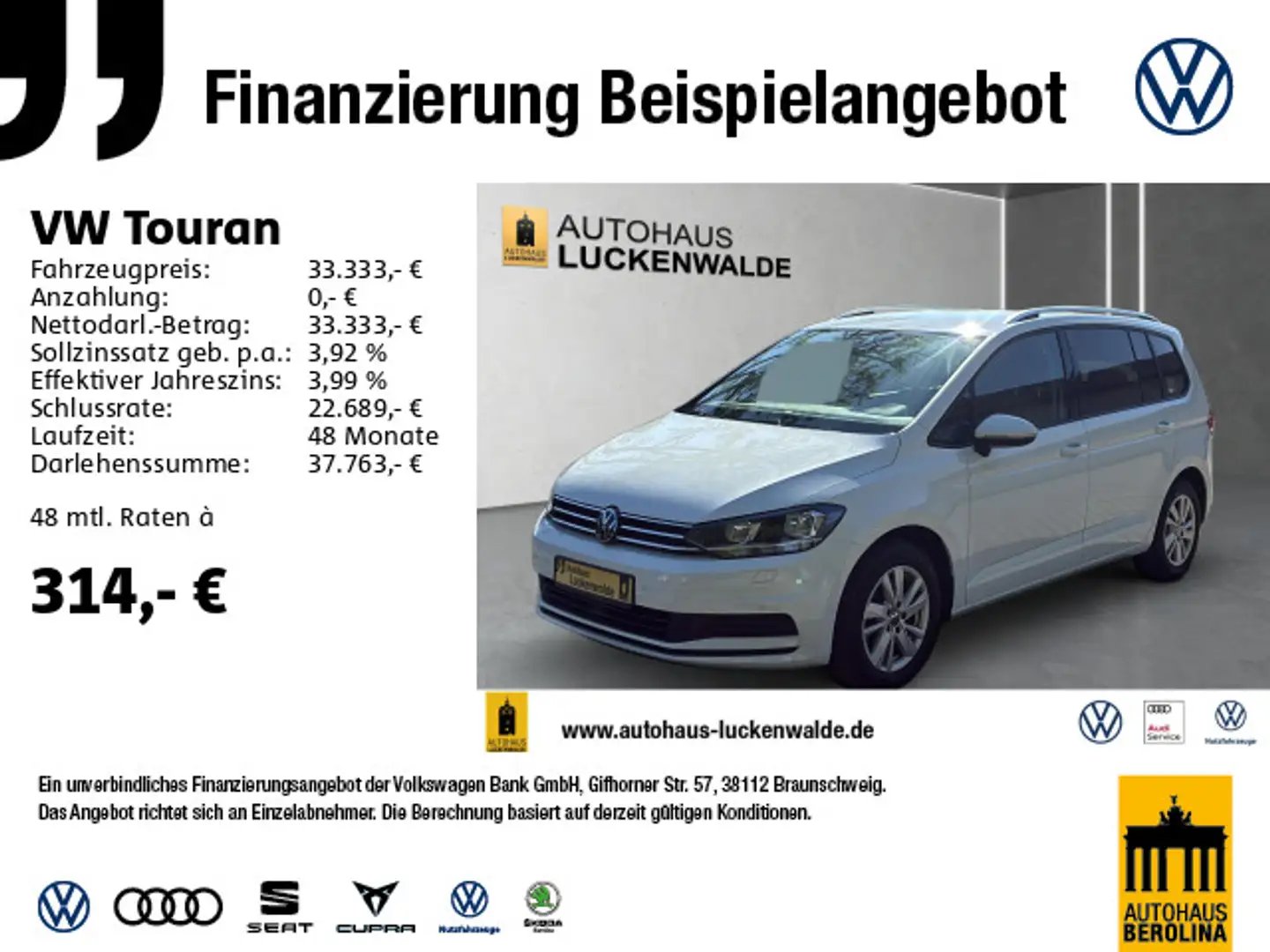 Volkswagen Touran 1.5 TSI Comfortline DSG *7-Sitzer*AHK* Weiß - 1