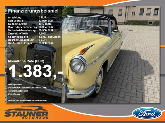 Mercedes-Benz 220 S Cabriolet Automatik Ponton Beige AUT Leder