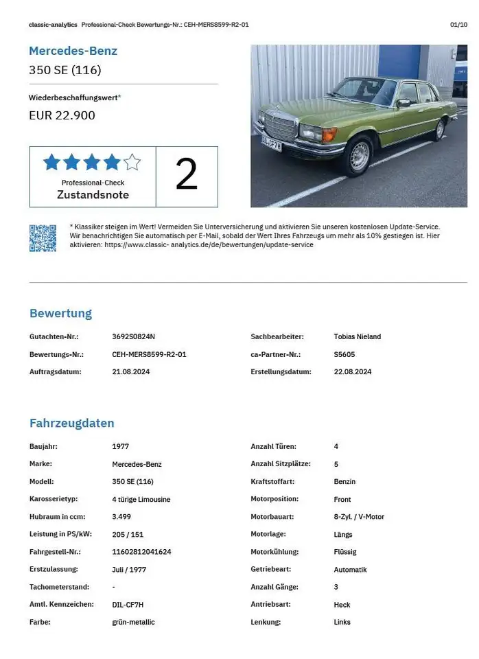 Mercedes-Benz S 350 SE 350 -Oldtimer, sehr gute und origin, foto 5