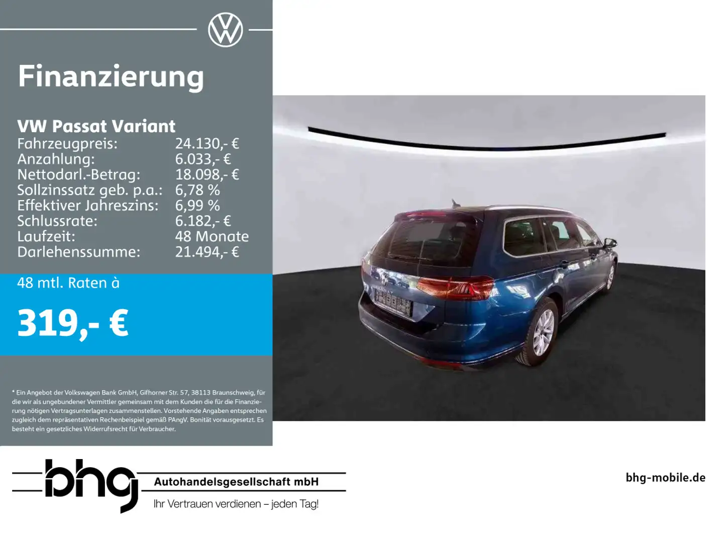 Volkswagen Passat Variant 2.0 TDI SCR Business Blau - 1
