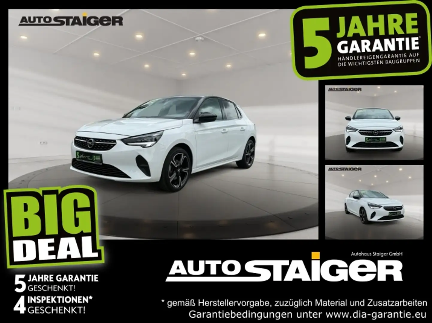 Opel Corsa F 1.2 Turbo Elegance Sitz-Lenkradh. Alu RFK Weiß - 1