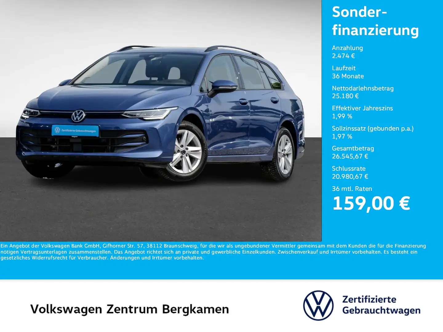 Volkswagen Golf Variant VIII 1.5 eTSI LIFE FACELIFT ACC Bleu - 1