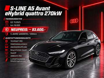 S-LINE INT+EXT A5 eHYBRID qu 270kW B&O HeadUP PANO AHK MATRIX AMBIENTE-PRO TECHPRO OLED